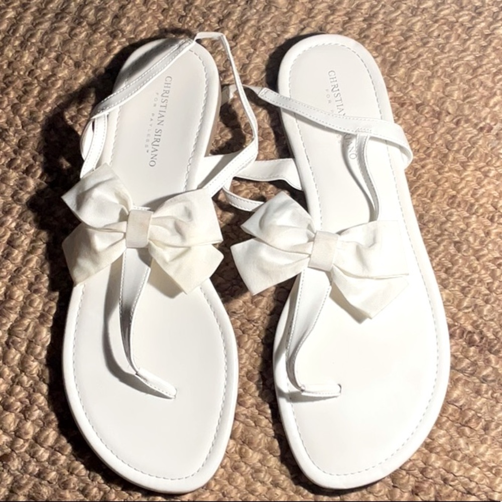 Christian Siriano Sandals White With Bow Size 13